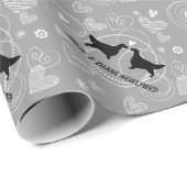 Engels Setters Bruiloft met harten en tekst Cadeaupapier (Rol Hoek)