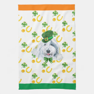 Engels Sheepdog Holiday Home Decor St Patrick Day Theedoek