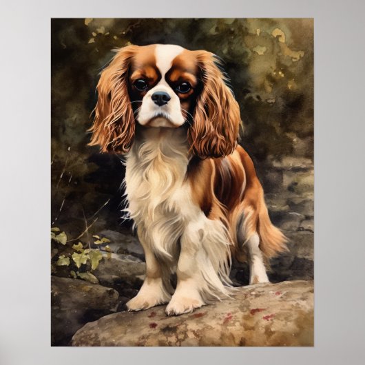 Engels Speelgoed Spaniel Dog Art Print Poster (Voorkant)