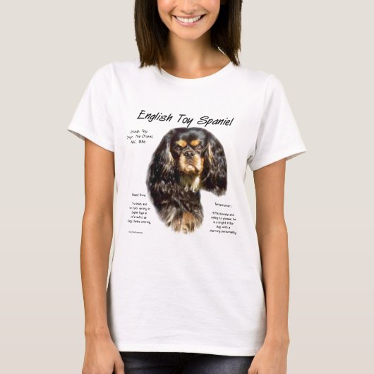 Engels Speelgoed Spaniel (kingcharles) Geschiedeni T-shirt (Voorkant)
