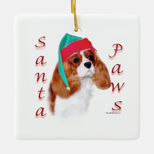 Engels Speelgoed Spaniel Santa Paws Keramisch Ornament (Voorkant)