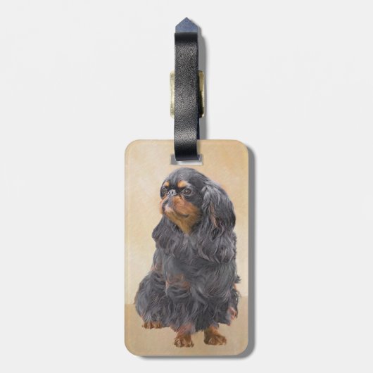 Engels Speelgoed Spaniel Schilderen Originele Dier Bagagelabel (Achterkant verticaal)