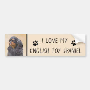 Engels Speelgoed Spaniel Schilderen Originele Dier Bumpersticker