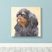 Engels Speelgoed Spaniel Schilderen Originele Dier Canvas Afdruk (Insitu (Houten vloer))