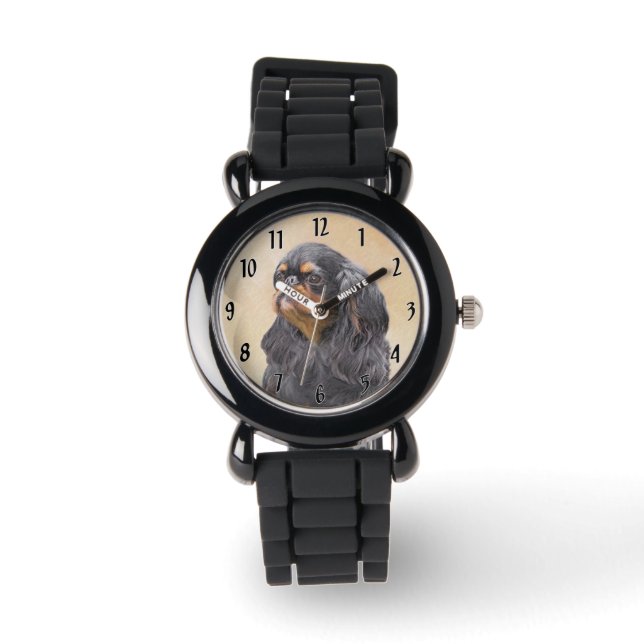 Engels Speelgoed Spaniel Schilderen Originele Dier Horloge (Voorkant)