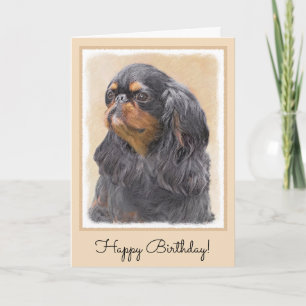 Engels Speelgoed Spaniel Schilderen Originele Dier Kaart