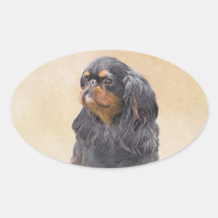 Engels Speelgoed Spaniel Schilderen Originele Dier Ovale Sticker
