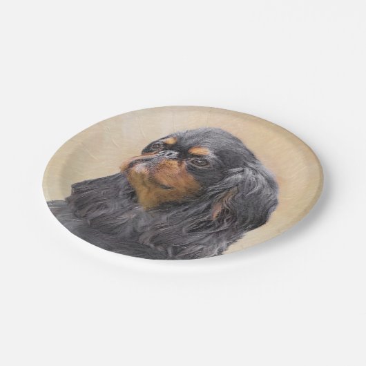 Engels Speelgoed Spaniel Schilderen Originele Dier Papieren Bordje (Gekanteld)