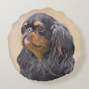Engels Speelgoed Spaniel Schilderen Originele Dier Rond Kussen