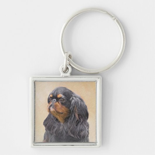 Engels Speelgoed Spaniel Schilderen Originele Dier Sleutelhanger (Voorkant)