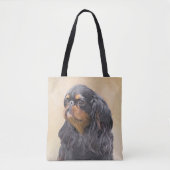 Engels Speelgoed Spaniel Schilderen Originele Dier Tote Bag (Voorkant)