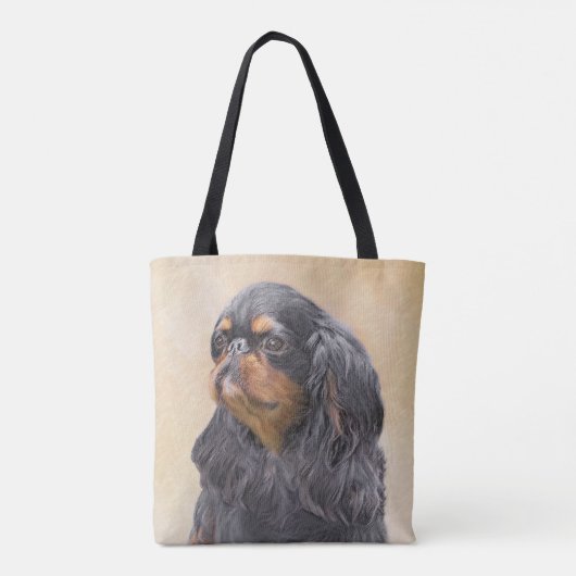 Engels Speelgoed Spaniel Schilderen Originele Dier Tote Bag (Achterkant)