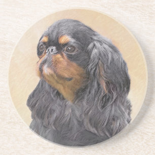 Engels Speelgoed Spaniel Schilderen Originele Dier Zandsteen Onderzetter