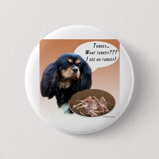 Engels Speelgoed Spaniel Turkije Ronde Button 5,7 Cm (Voorkant)