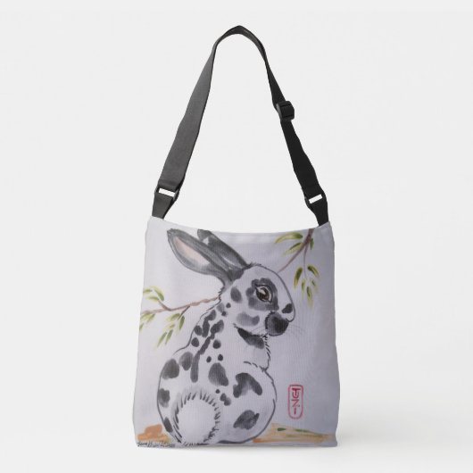 Engels Spot Rabbit Black en White Shopping Tas (Voorkant)