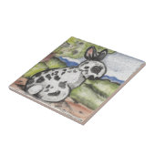 Engels Spot Rabbit Bunny Black & White Easter Art Tegeltje (Zijkant)