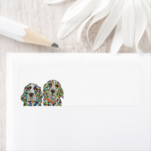 Engels Springer Spaniel Address Label (Insitu)