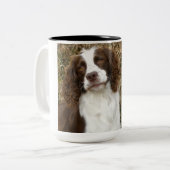 Engels Springer Spaniel - Beste vriend Tweekleurige Koffiemok (Voorkant links)