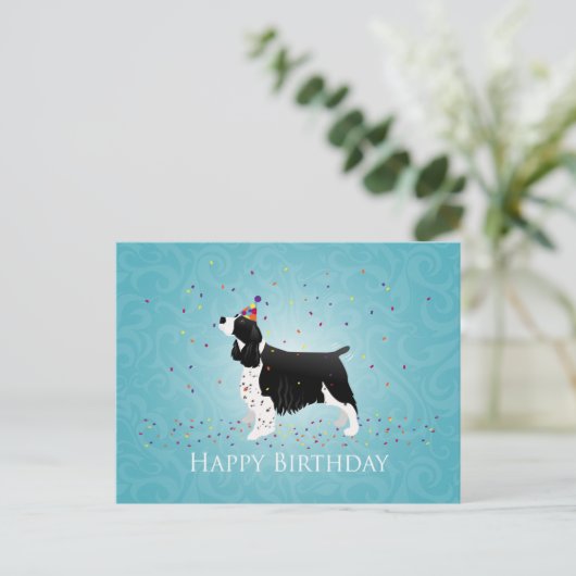 Engels Springer Spaniel Birthday Design. Briefkaart (Staand voorkant)