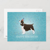 Engels Springer Spaniel Birthday Design Briefkaart (Voorkant / Achterkant)
