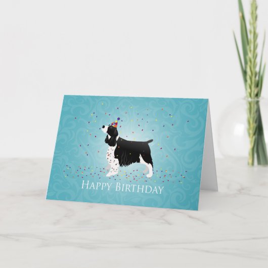 Engels Springer Spaniel Birthday Design. Kaart (Voorkant)