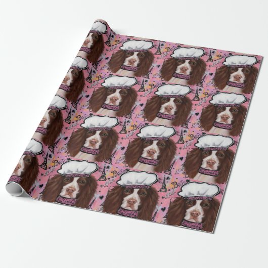 Engels Springer Spaniel Cadeaupapier (Uitgerold)