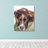 ENGELS SPRINGER SPANIEL CANVAS AFDRUK (Insitu (Houten vloer))