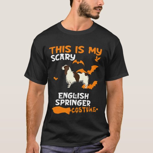 Engels Springer Spaniel Costume Halloween Lazy Sc T-shirt (Voorkant)