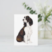 Engels Springer Spaniel Dog Art Briefkaart (Staand voorkant)