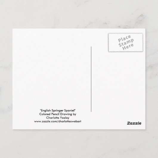 Engels Springer Spaniel Dog Art Briefkaart (Achterkant)