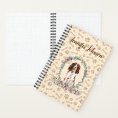 Engels Springer Spaniel Dog Paw Print & Floral Notitieboek (Binnen)