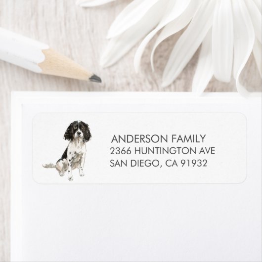 Engels Springer Spaniel Dog Return Address Label (Insitu)