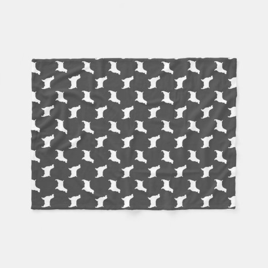 Engels Springer Spaniel Dog Silhouettes Patroon Fleece Deken (Voorkant (Horizontaal))