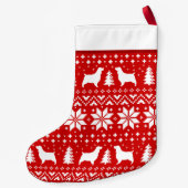 Engels Springer Spaniel Dog Silhouettes Patroon Kleine Kerstsok (Achterkant)