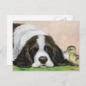 Engels Springer Spaniel en Ducking Art Briefkaart (Voorkant / Achterkant)