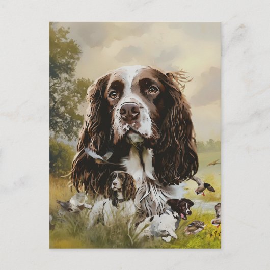 Engels Springer Spaniel Feestdagenkaart (Voorkant)