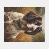 Engels Springer Spaniel Fleece Deken (Voorkant (Horizontaal))