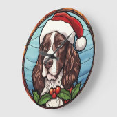 Engels Springer Spaniel Glas in lood Kerst Grote Klok (Hoek)