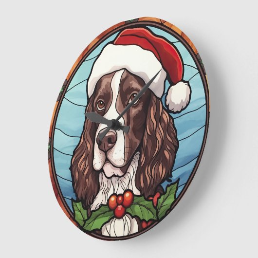 Engels Springer Spaniel Glas in lood Kerst Grote Klok (Hoek)