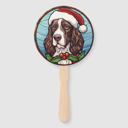 Engels Springer Spaniel Glas in lood Kerst Handwaaier (Achterkant)