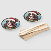 Engels Springer Spaniel Glas in lood Kerst Handwaaier (Niet-gemonteerd)