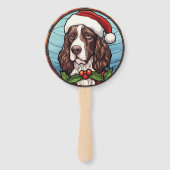Engels Springer Spaniel Glas in lood Kerst Handwaaier (Voorkant)