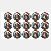 Engels Springer Spaniel Glas in lood Kerst Labels (Vel)