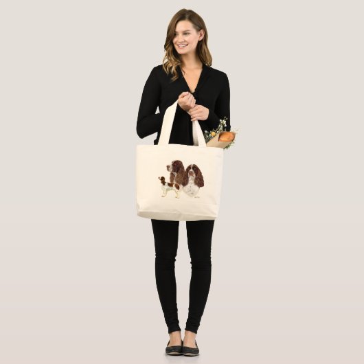 Engels Springer Spaniel Grote Tote Bag (Voorkant (model))