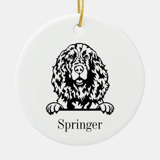 Engels Springer Spaniel hond ornament (Voorkant)