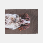 Engels Springer Spaniel Hondenolie schilderij Port Fleece Deken (Voorkant (Horizontaal))