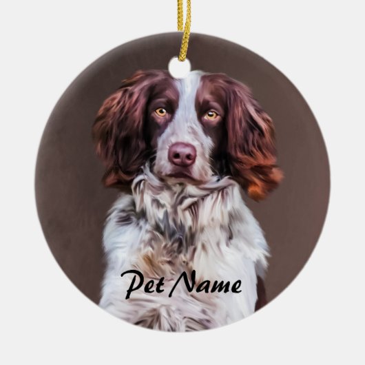 Engels Springer Spaniel Hondenolie schilderij Port Keramisch Ornament (Voorkant)