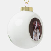 Engels Springer Spaniel Hondenolie schilderij Port Keramische Bal Ornament (Links)