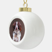 Engels Springer Spaniel Hondenolie schilderij Port Keramische Bal Ornament (Rechts)