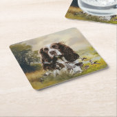 Engels Springer Spaniel Kartonnen Onderzetters (Schuin)